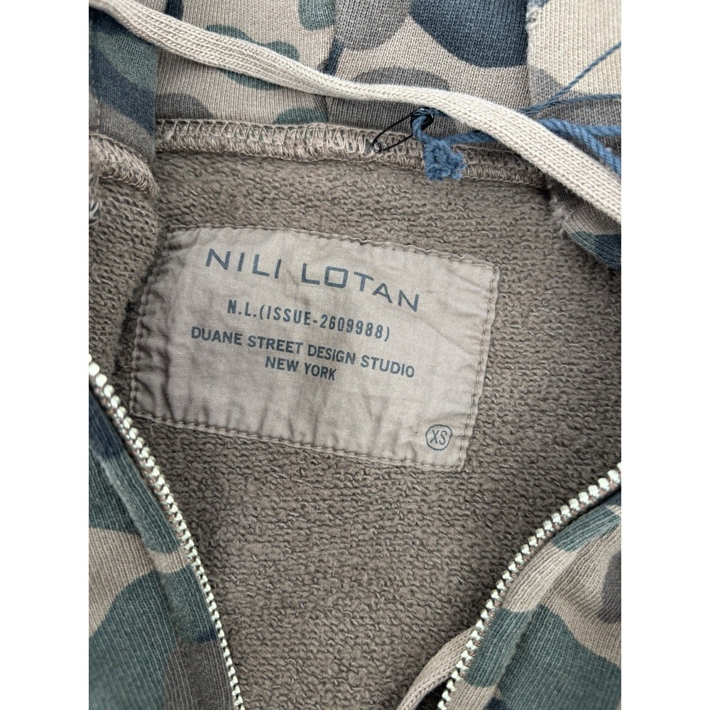 NWT Nili Lotan Callie Zip Up Hoodie Brown Camouflage Sz XS $345 - Picture 4 of 11